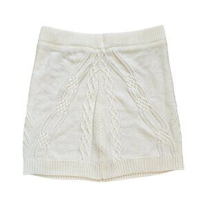 Maeve White Mini Cable Knit Skirt Sz L